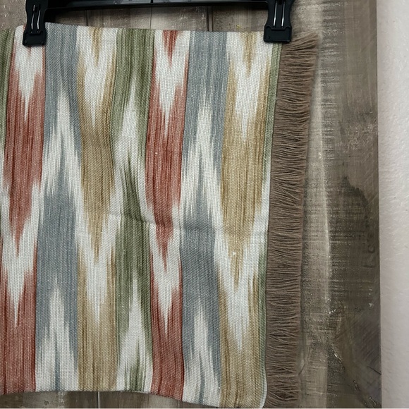 NWT Pottery Barn Kravet Ikat Lumbar Pillow Cover With Fringe - Picture 9 of 10
